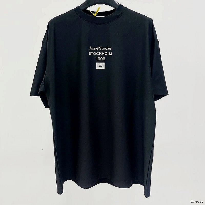 Acne Studios 2090-80 Black Style Ac908066 Stockholm Logo T-Shirt Airport Outfit