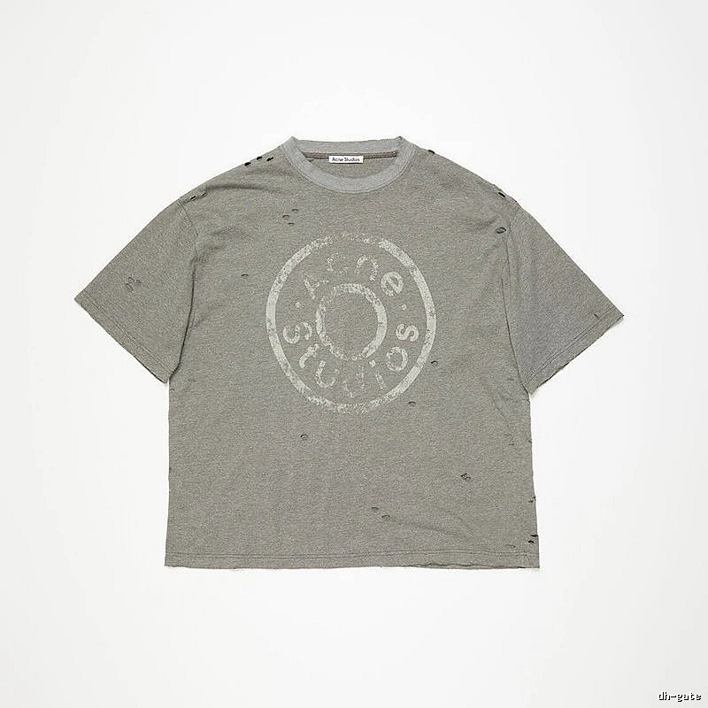 Acne Studios 2090-80 Gray Style Ac908041 Stockholm Logo T-Shirt Warm Weather