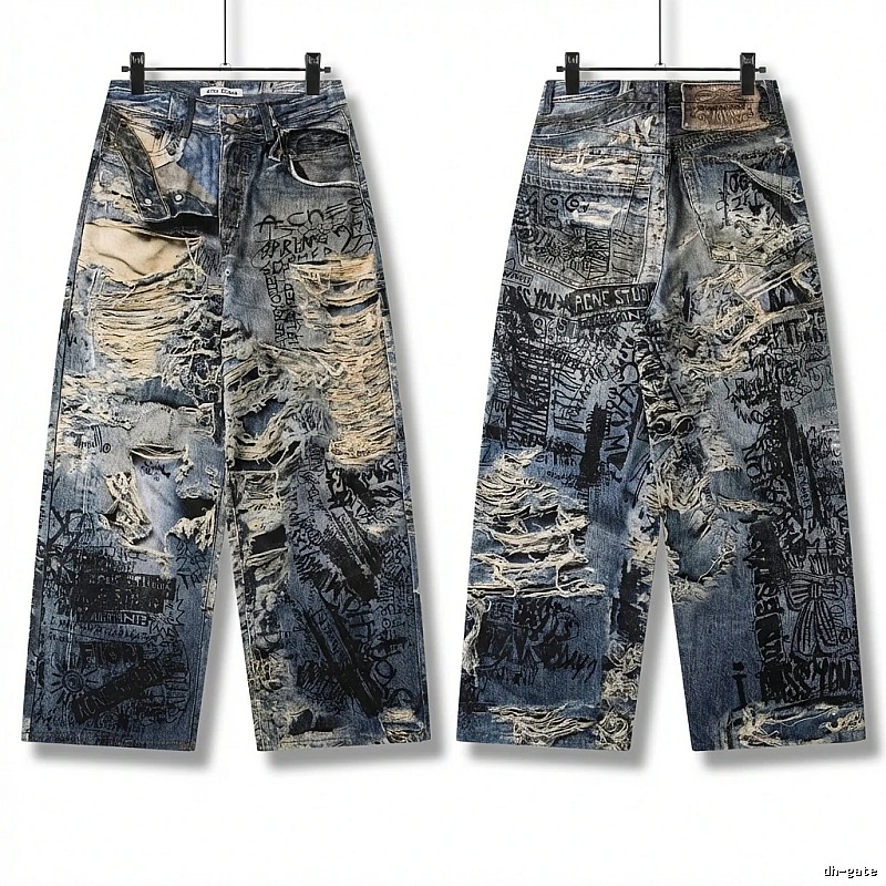 Acne Studios graffiti and ripped jeans