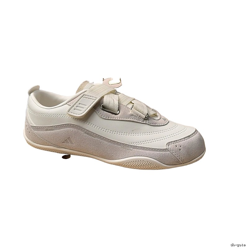 Adidas retro-style gray and white sports shoes