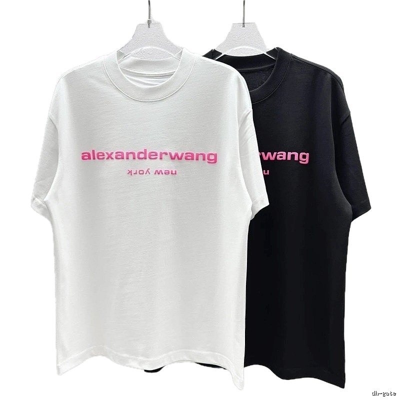 Alexander Wang Flocked Minimalist Black and White Short-sleeve T-shirt