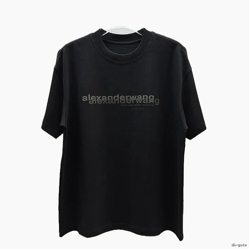 Alexander Wang Letter Print Trendy & Cool Black T-Shirt