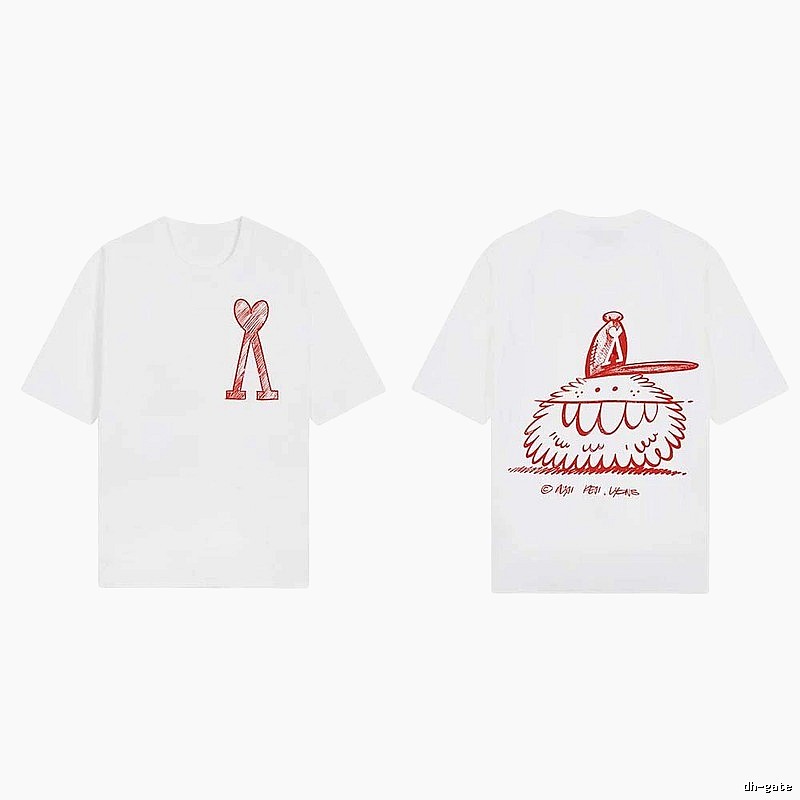 AMI cartoon printed white T-shirt