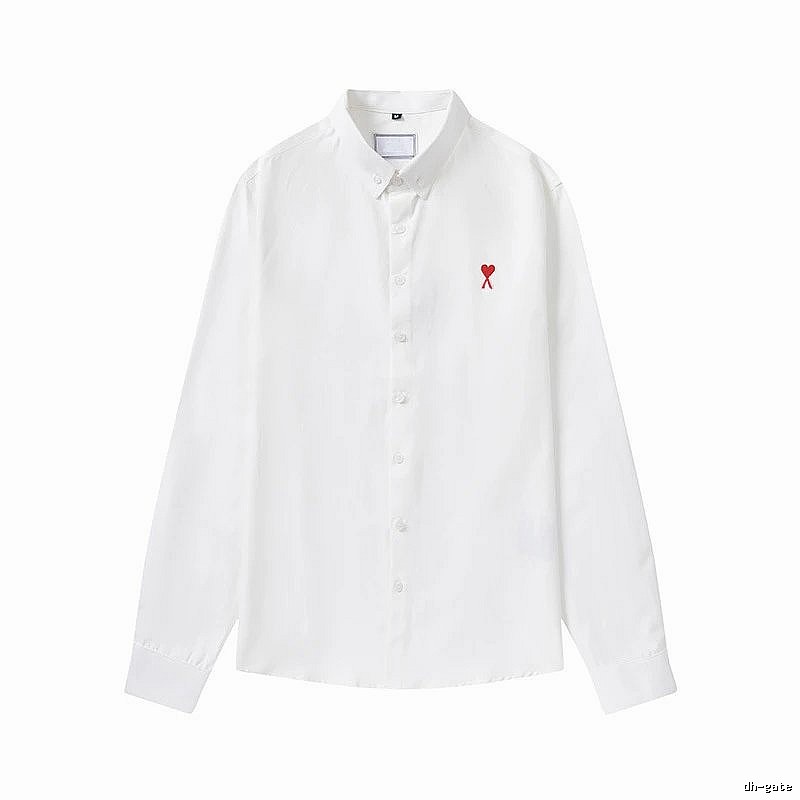 AMI Embroidered White Shirt with Love Design