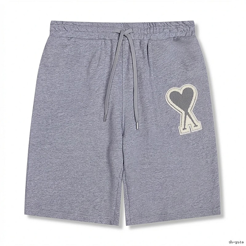 AMI Love Heart Pattern Light Gray Shorts