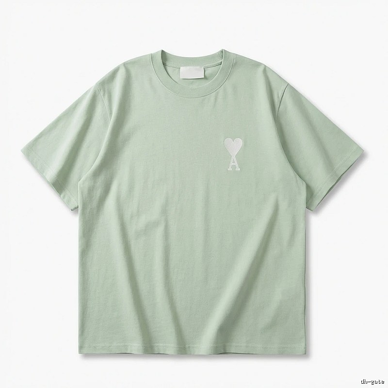 AMI Love Series Simple Style Light Green T-shirt