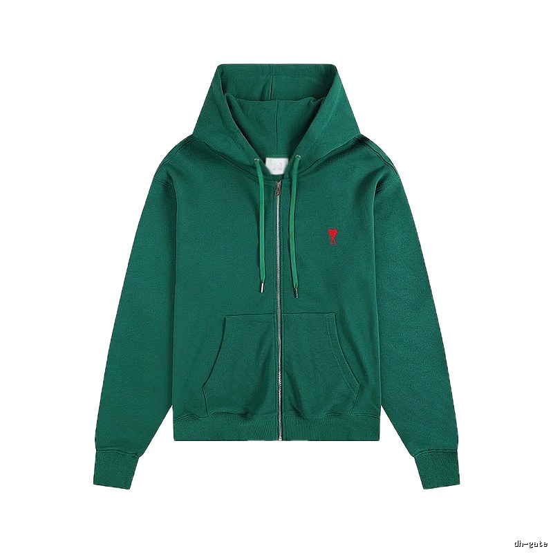 AMI Minimalist Style Dark Green Hoodie