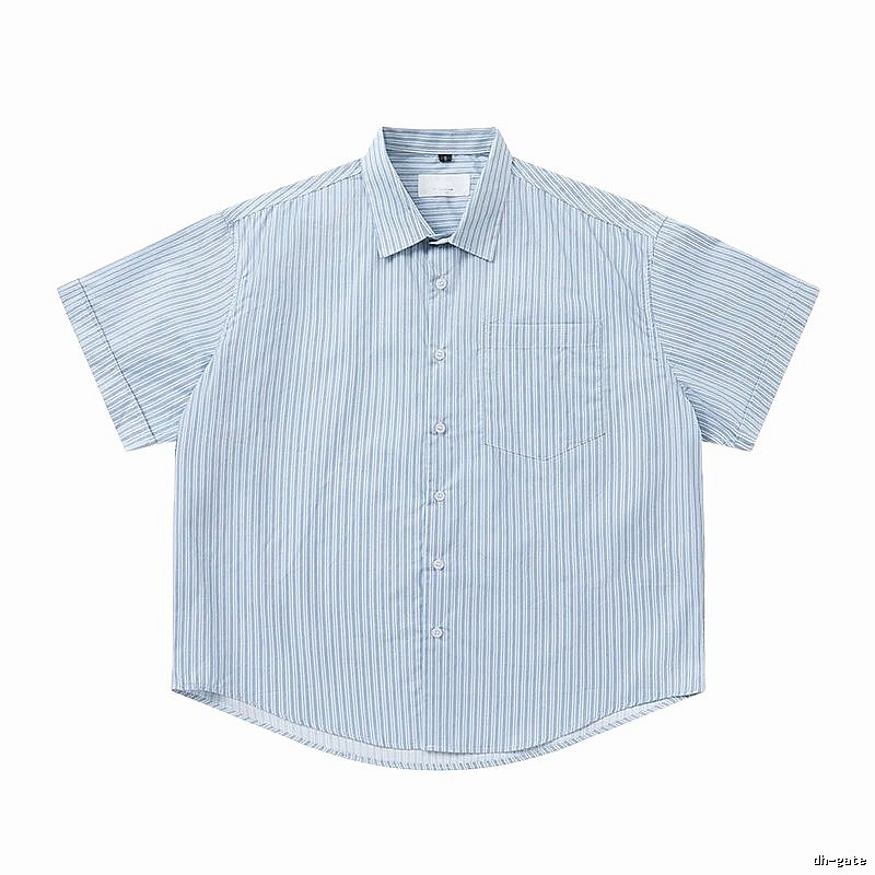 AMI striped minimalist style blue shirt