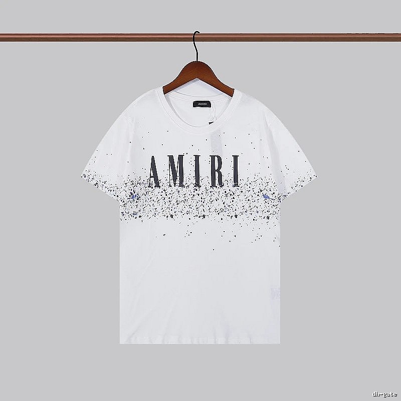 Amiri Logo Detail Graphic T-shirt White Blue Amiri with Relaxed Feel