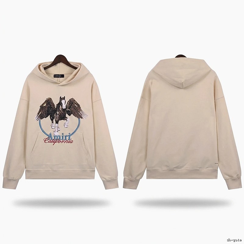 AMIRI Pegasus Series Casual Style Off-White Sweatshirt