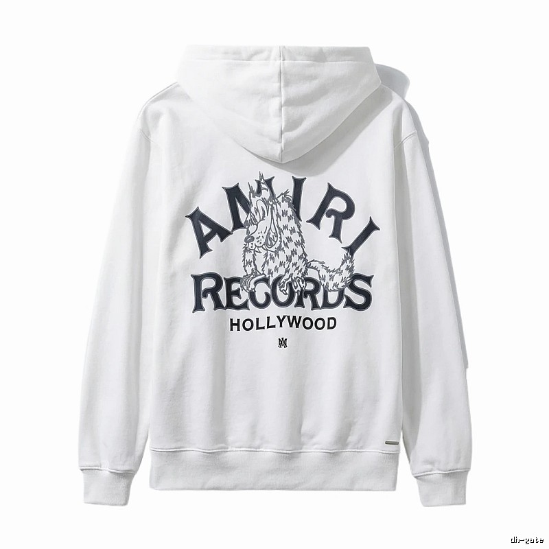 AMIRI RECORDS Series White Trendy and Cool Sweatshirt