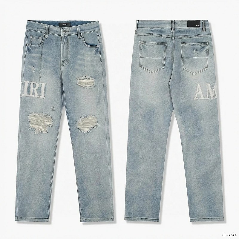 AMIRI Ripped Denim Blue Jeans