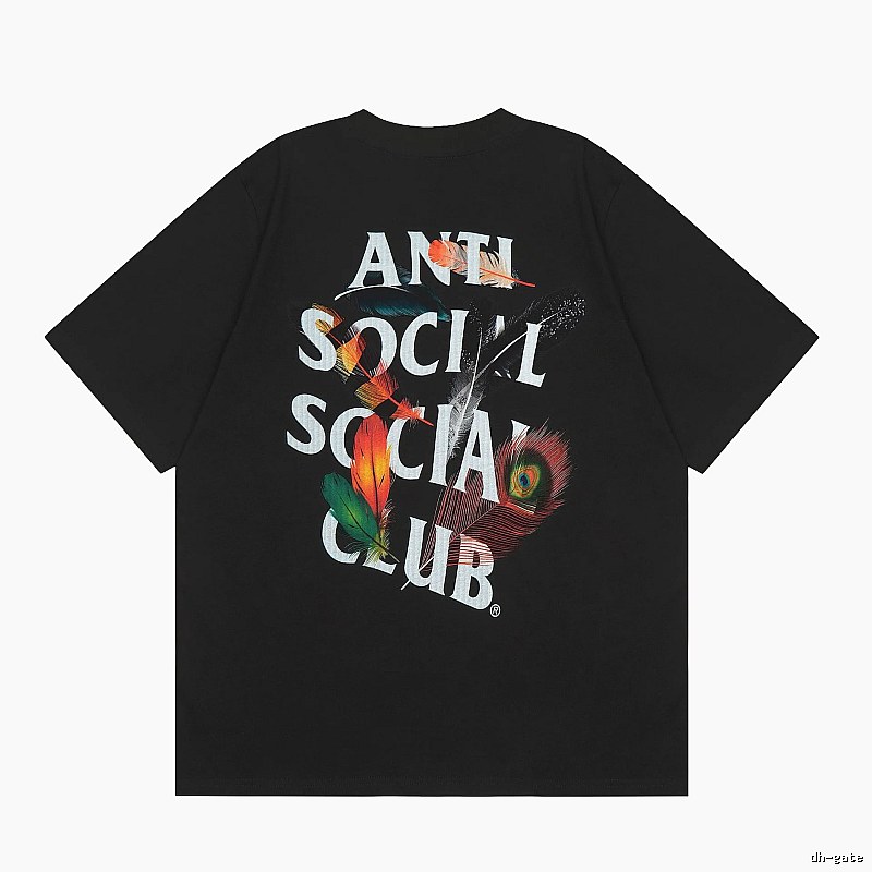 Anti Social Social Club Resort Logo T-shirt Black Orange Anti for Travel Looks