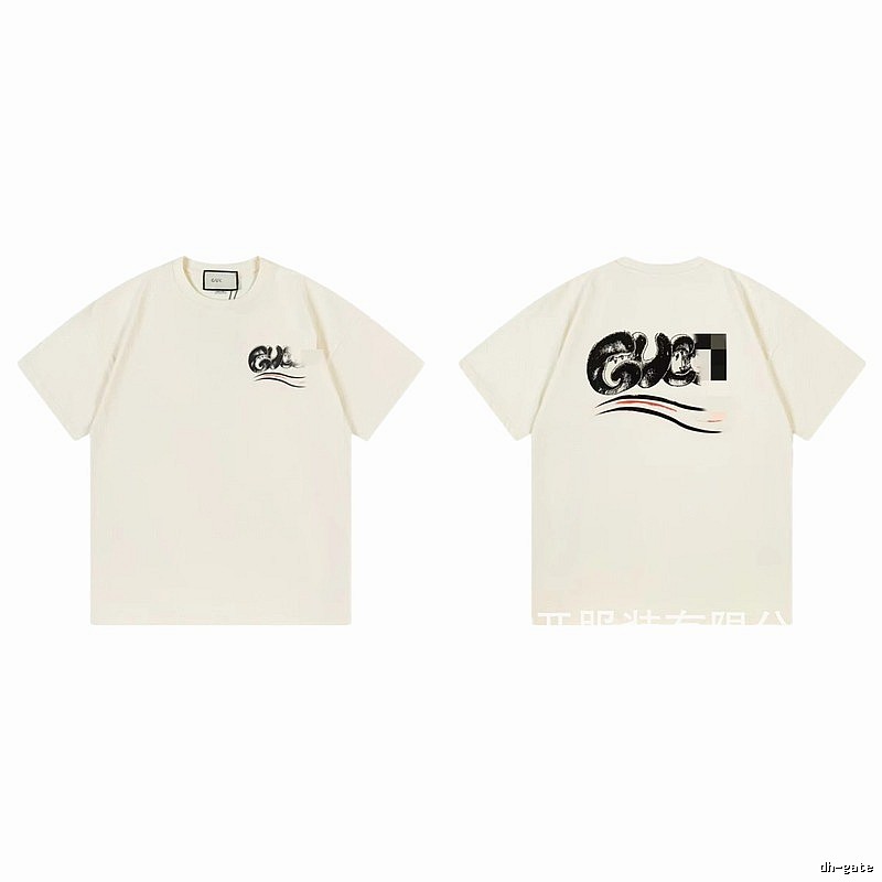 Balenciaga Graffiti Street Style Off-White Short-Sleeve T-Shirt
