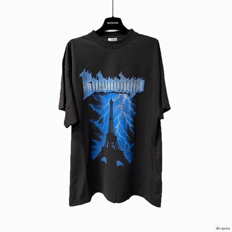 Balenciaga Lightning Style Black T-shirt