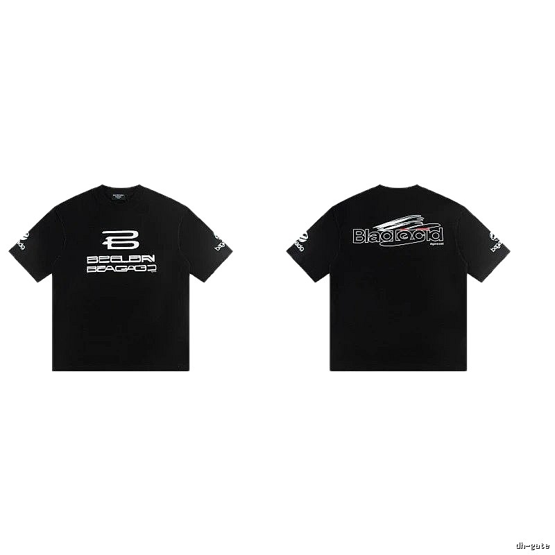 Balenciaga Printed Street Style Black T-shirt