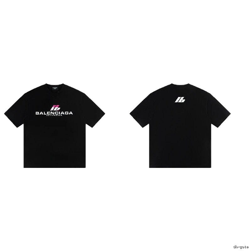 Balenciaga Sport Collection Edgy Cool Style Black Short-sleeve T-shirt