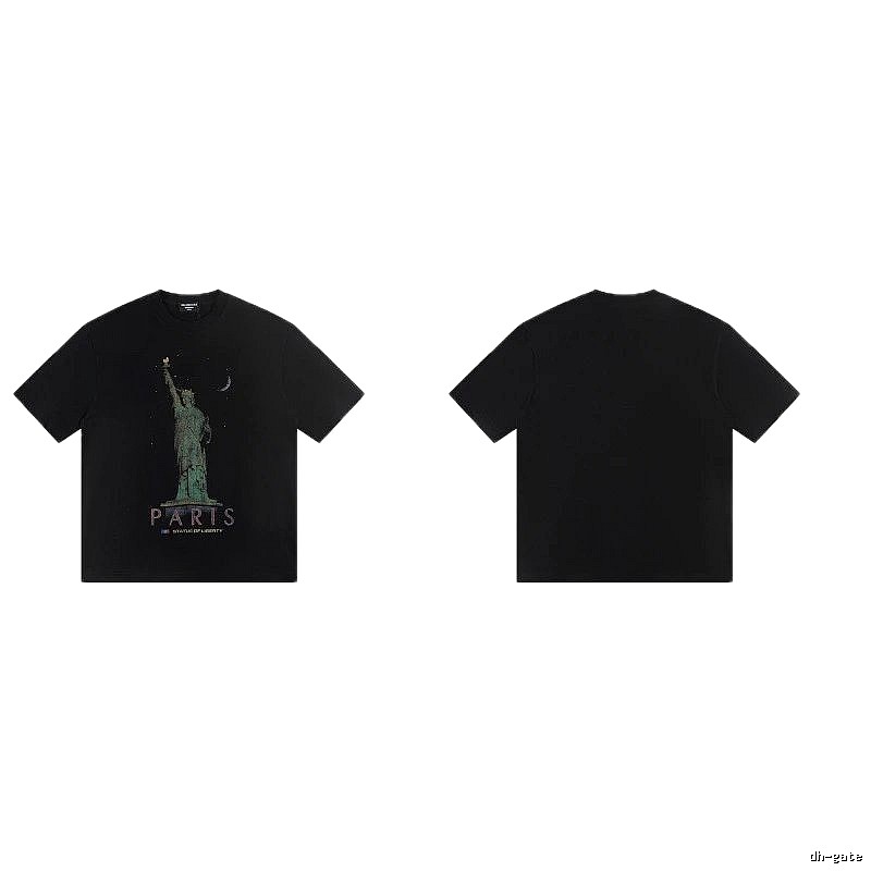 Balenciaga Vintage Style Statue of Liberty Black T-Shirt