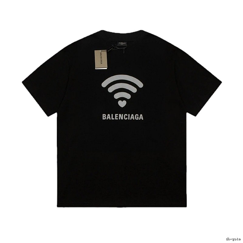 Balenciaga WiFi Printed Trendy Black T-shirt