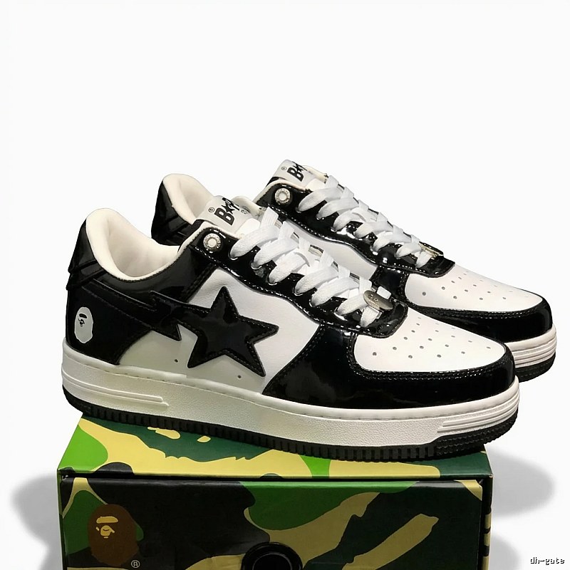 Bape black and white trendy wind board shoes