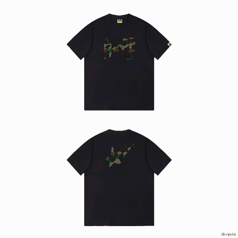 Bape camouflage style black T-shirt