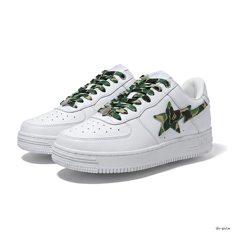 Bape camouflage-style white canvas shoes
