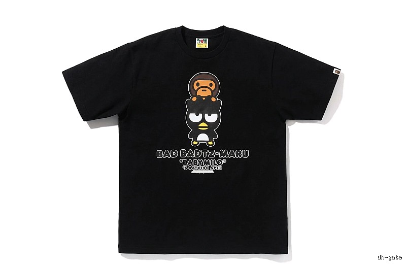 Bape Cartoon Trendy and Cool Style Black T-shirt