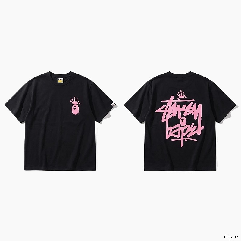 Bape Crown Graffiti Style Black T-shirt