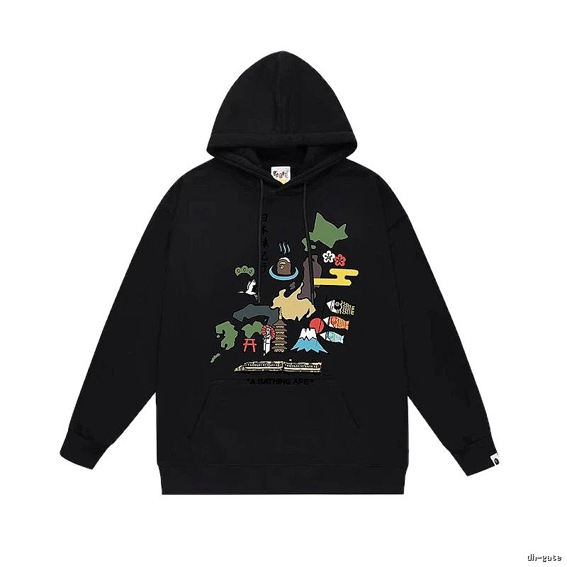 Bape Japanese-style black hoodie