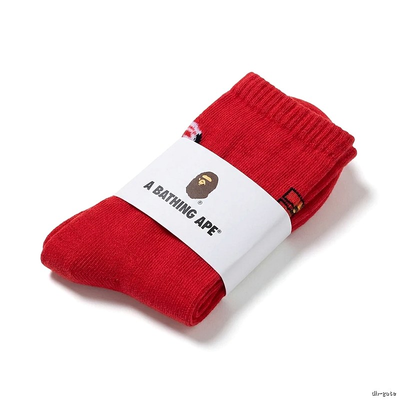 Bape red trendy socks