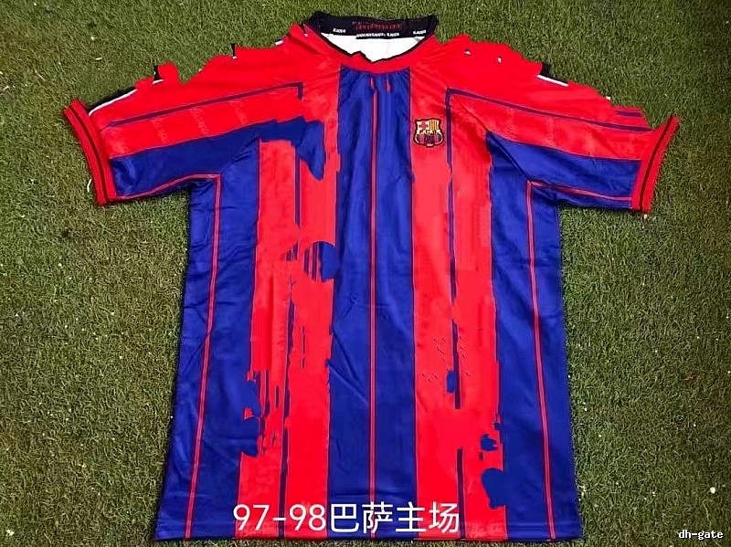Barcelona Monogram Retro soccer jersey Blue Red Barcelona for Casual Outfits