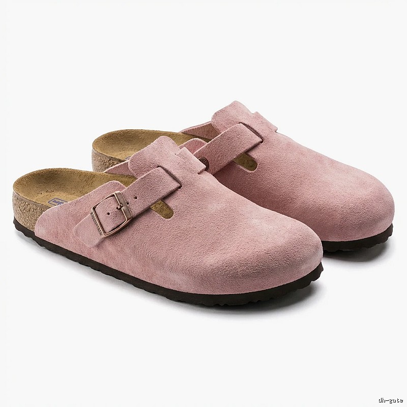 BIRKENSTOCK pink retro-style slippers