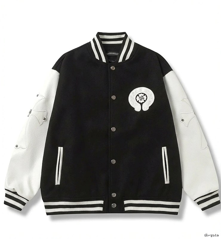 Chrome Hearts Baseball Style Black and White Jacket