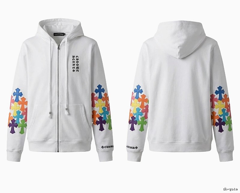 Chrome Hearts Colorful Cross White Hoodie