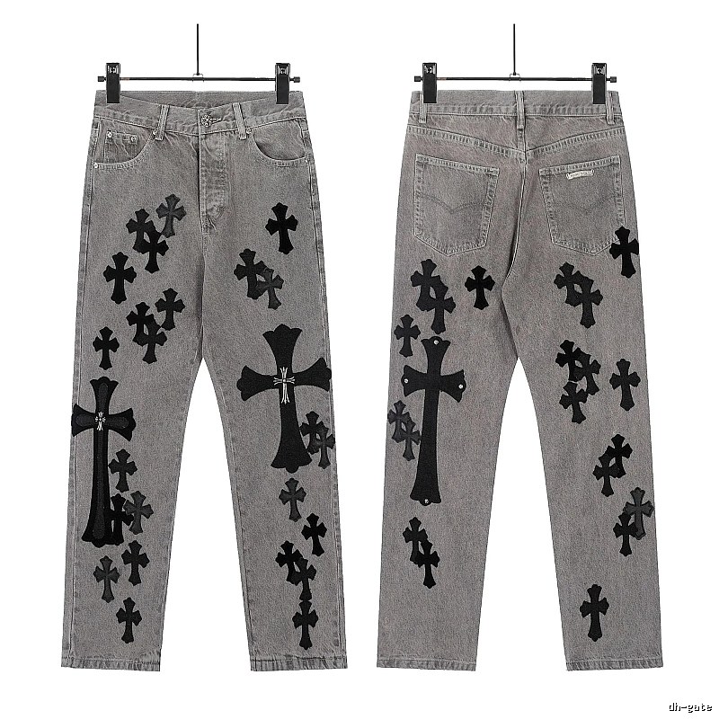 Chrome Hearts Compact Graphic jeans Light Denim Jeans for Smart Casual Looks