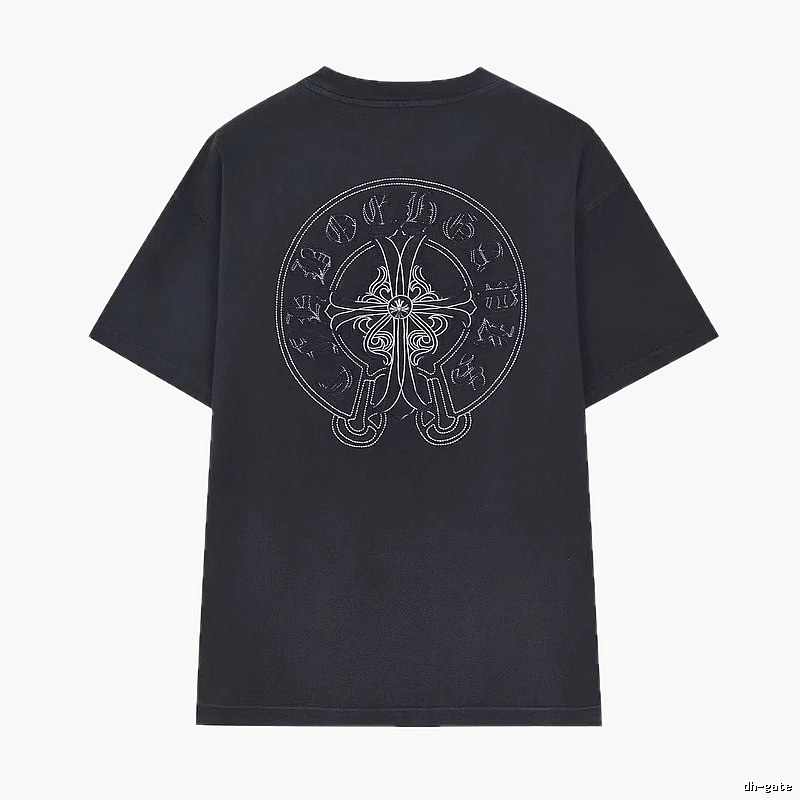 Chrome Hearts Cross Embroidered Street Style Black T-Shirt