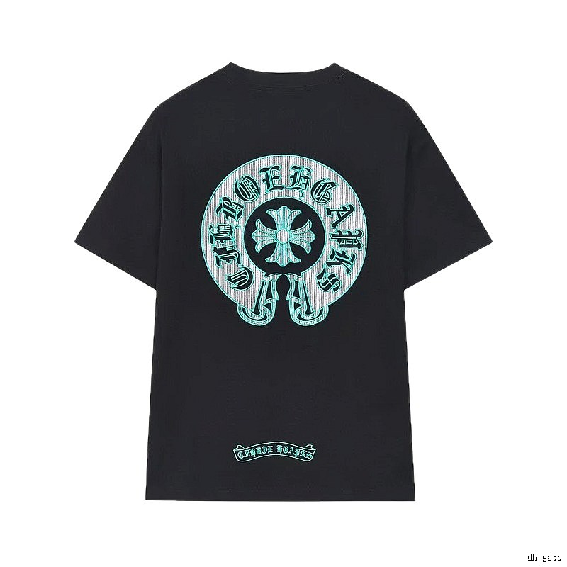 Chrome Hearts Cross Embroidered Vintage Style Black T-Shirt