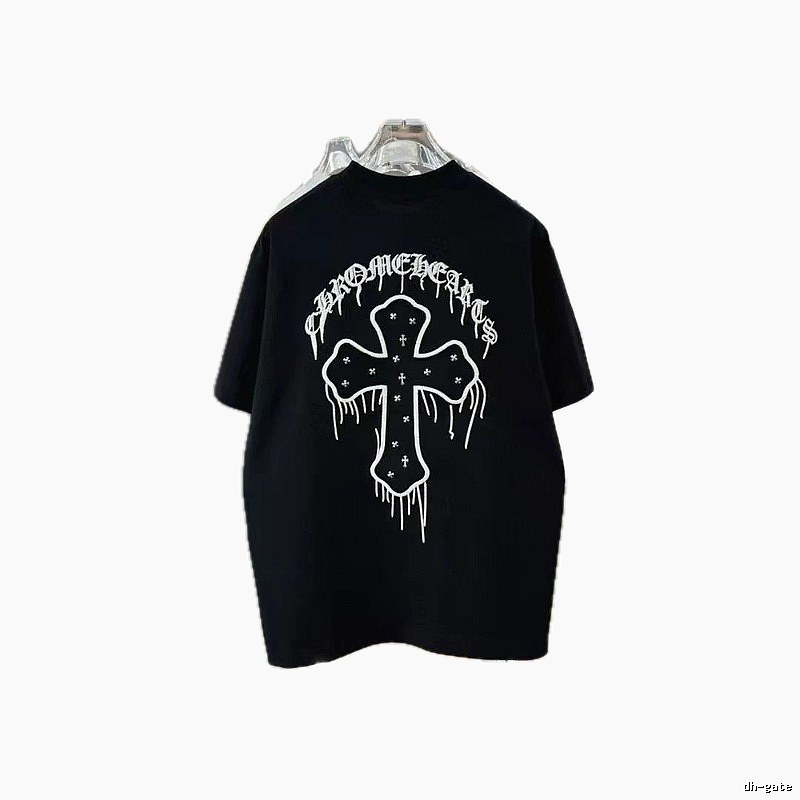 Chrome Hearts Cross Embroidery Street Style Black T-Shirt