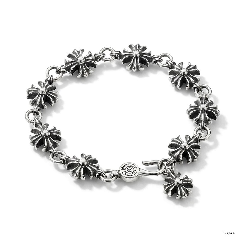 Chrome Hearts Cross Flower Silver Bracelet