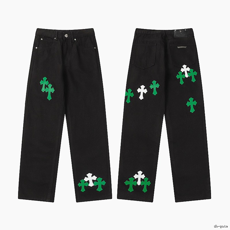Chrome Hearts Gift Ready Graphic jeans Light Denim Jeans with Fresh Pattern