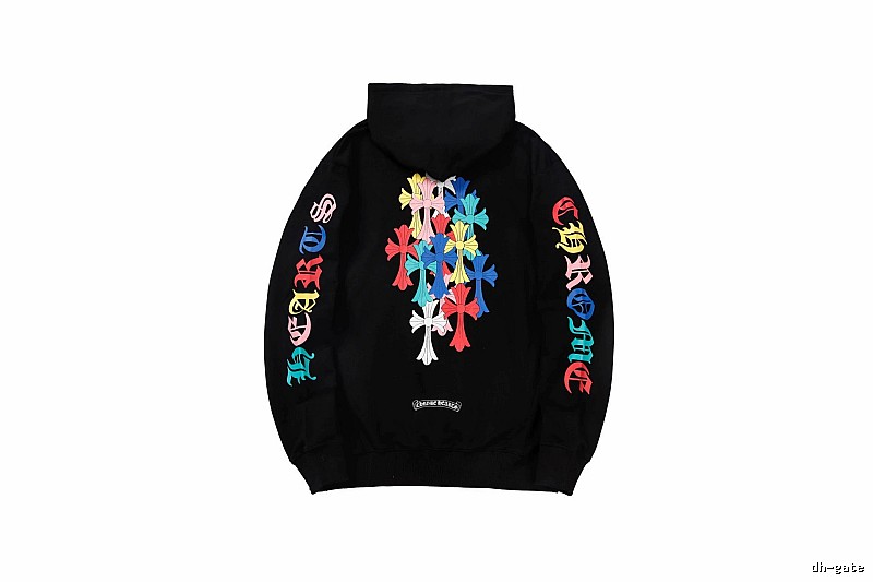 Chrome Hearts Lightweight Cross graphic hoodie Black Blue Cross for Trend Styling