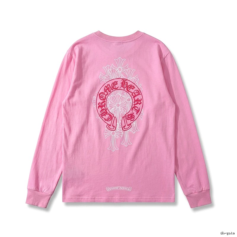 Chrome Hearts Printed Fashionable Pink Long-sleeved Shirt