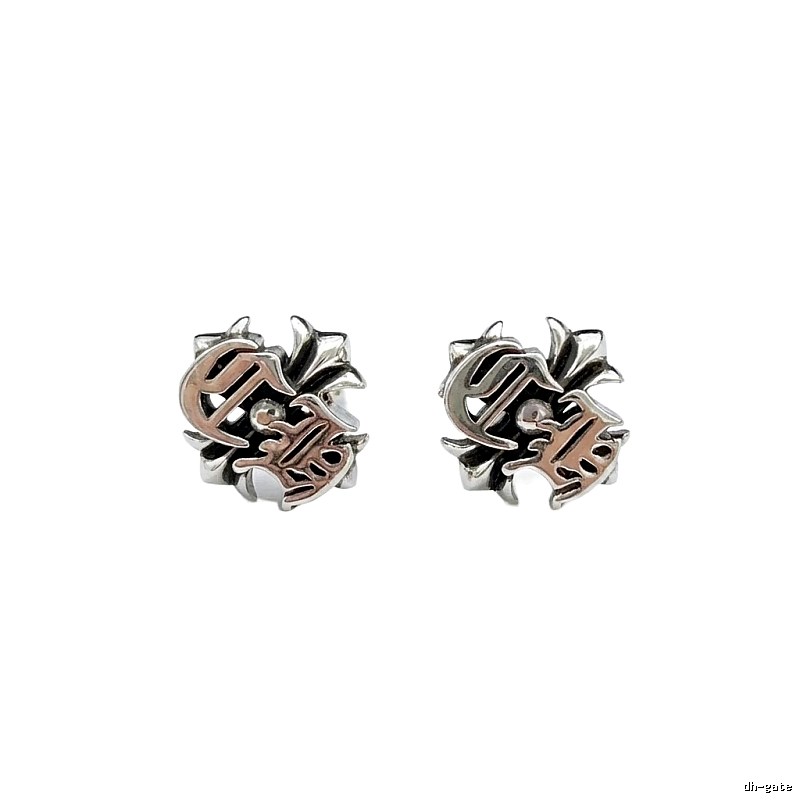 Chrome Hearts Silver-Copper Two-Tone Trendy Brand Stud Earrings