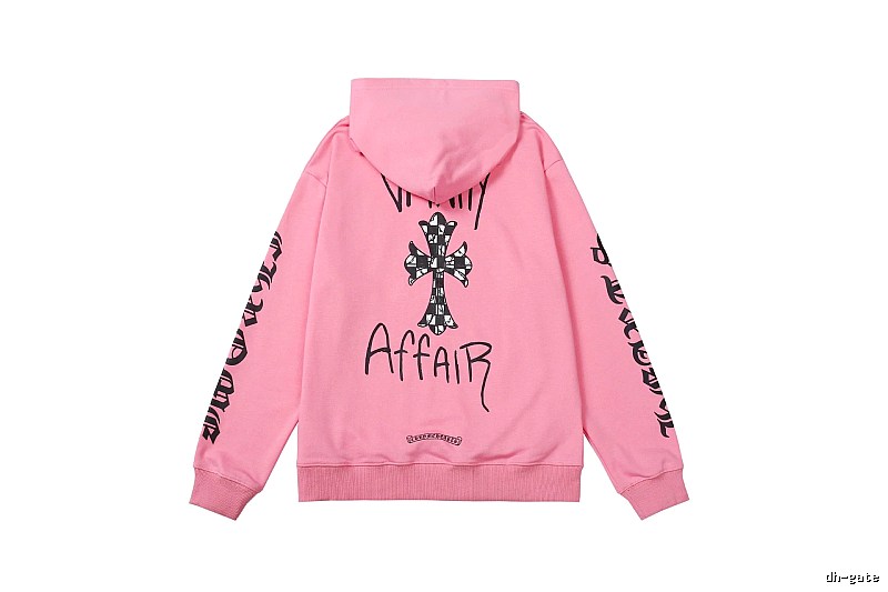 Chrome Hearts Streetwear Cross graphic hoodie Black Blue Cross with Practical Shape