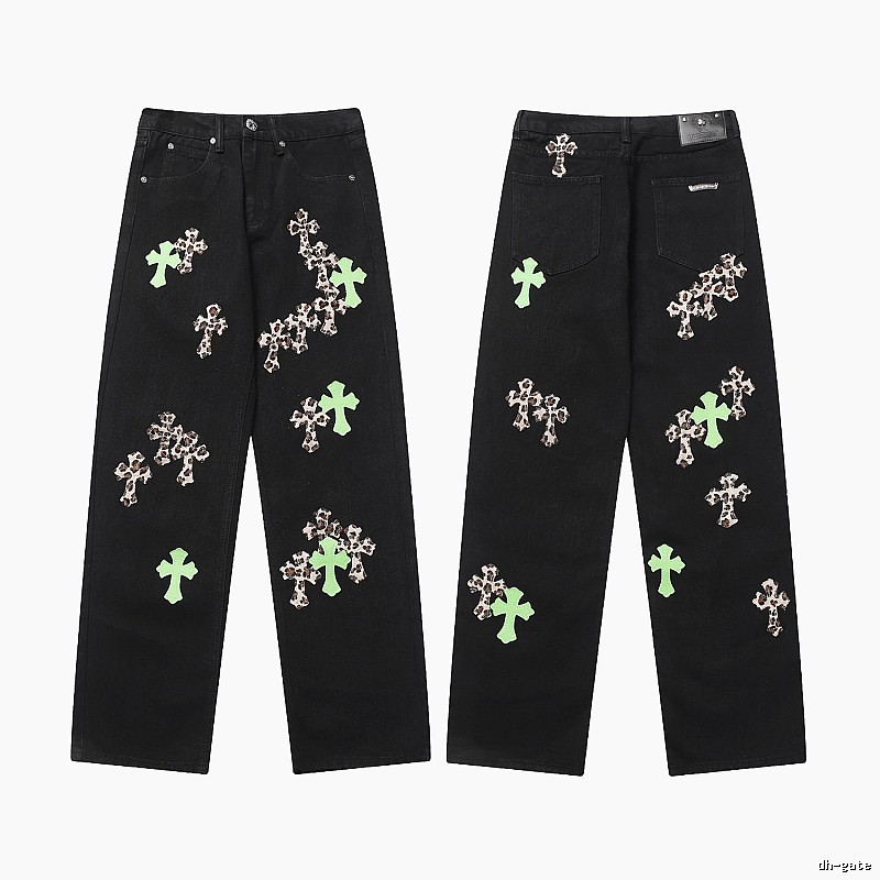 Chrome Hearts Summer Graphic jeans Light Denim Jeans with Bold Graphic