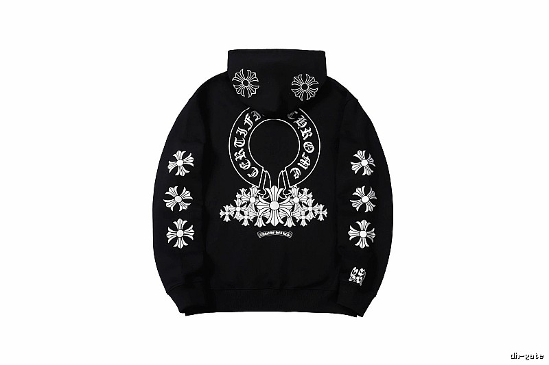 Chrome Hearts Urban Cross graphic hoodie Black Blue Cross with Statement Pattern