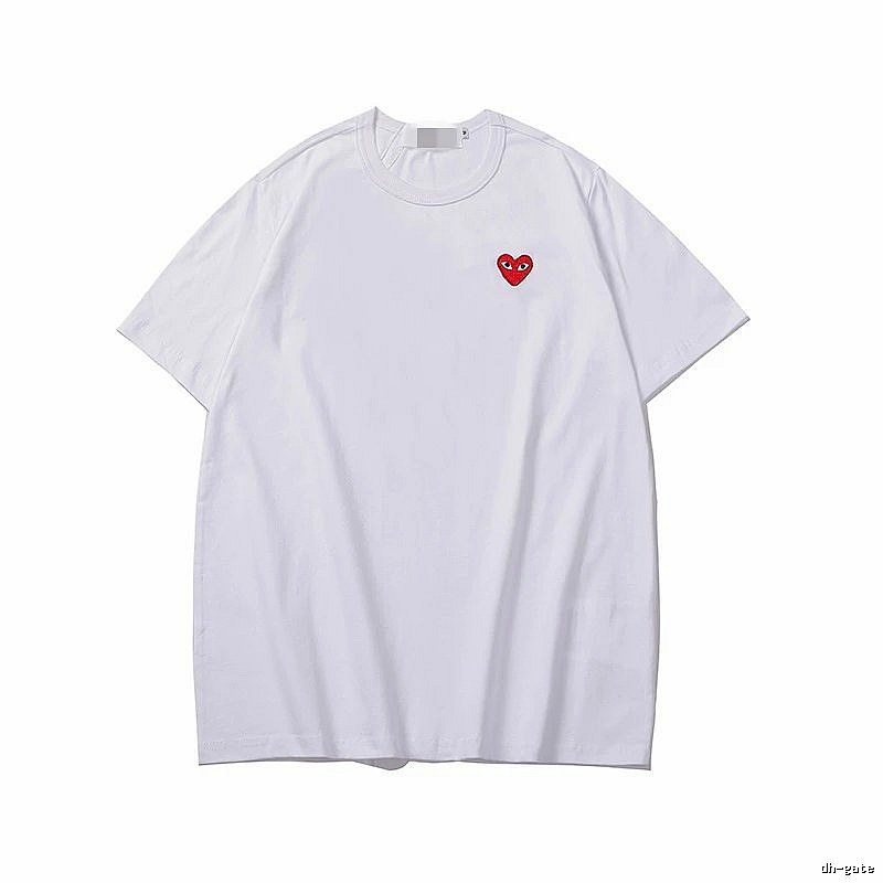 Comme des Garcons PLAY 2020-27 White Style 2027 Heart Logo T-Shirt Travel Styling