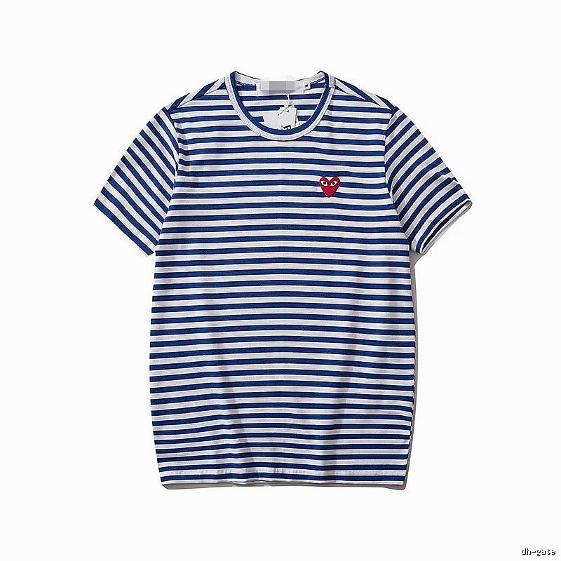Comme des Garcons PLAY 2021-94 Blue Style 2194 Heart Logo T-Shirt Modern Fit