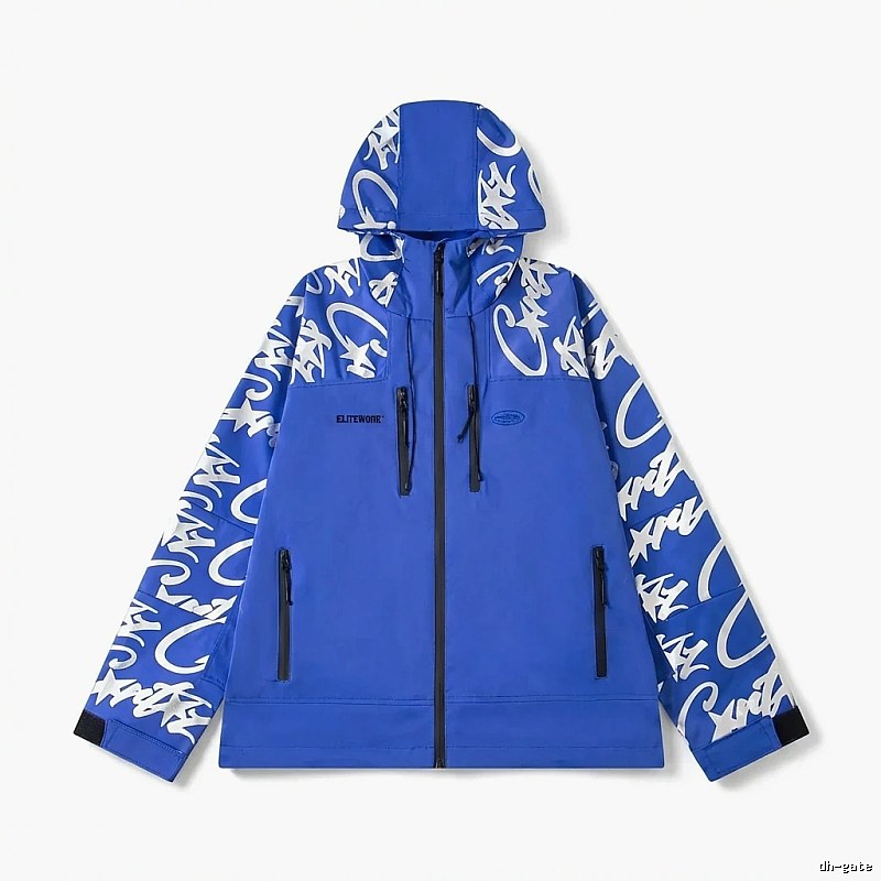 Corteiz Graffiti Style Blue Windbreaker