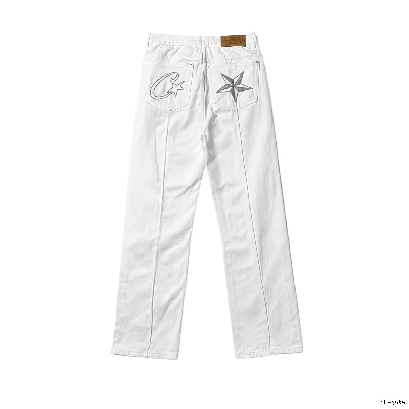 Corteiz Retro Style White Jeans